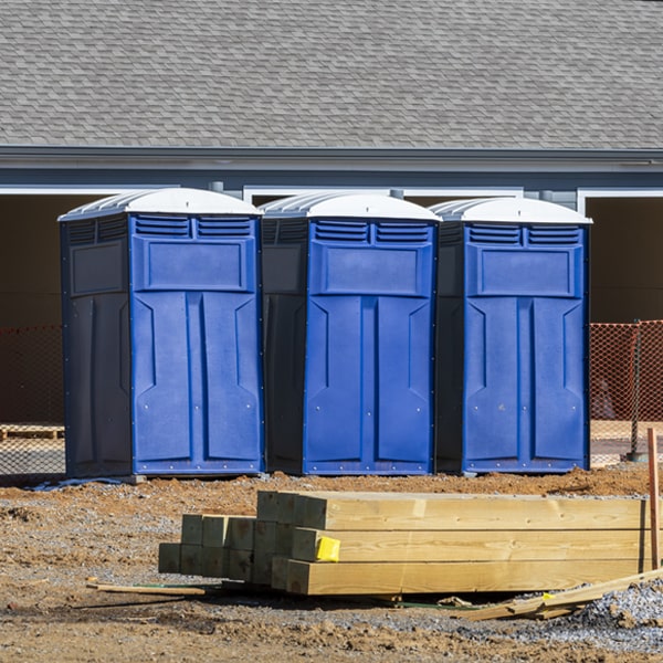 how often are the portable restrooms cleaned and serviced during a rental period in Oaks